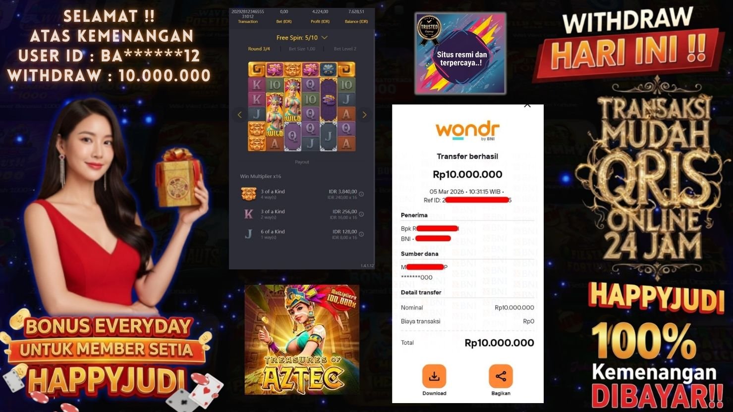 HAPPYJUDI JACKPOT SLOT TREASURES OF AZTEC